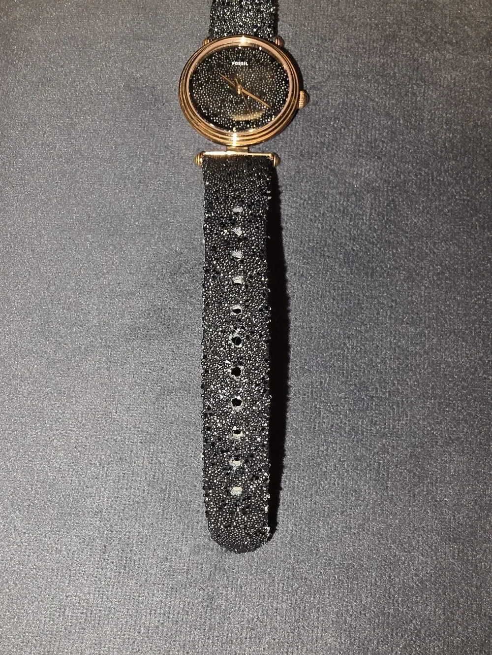 RARE FOSSIL Limited Edition Women's Lyric Black & Rose Gold Glitz Watch LE1072